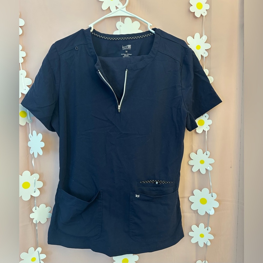 Navy Blue Koi Scrub Set